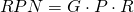 \begin{equation*} RPN = G \cdot P \cdot R \end{equation*}